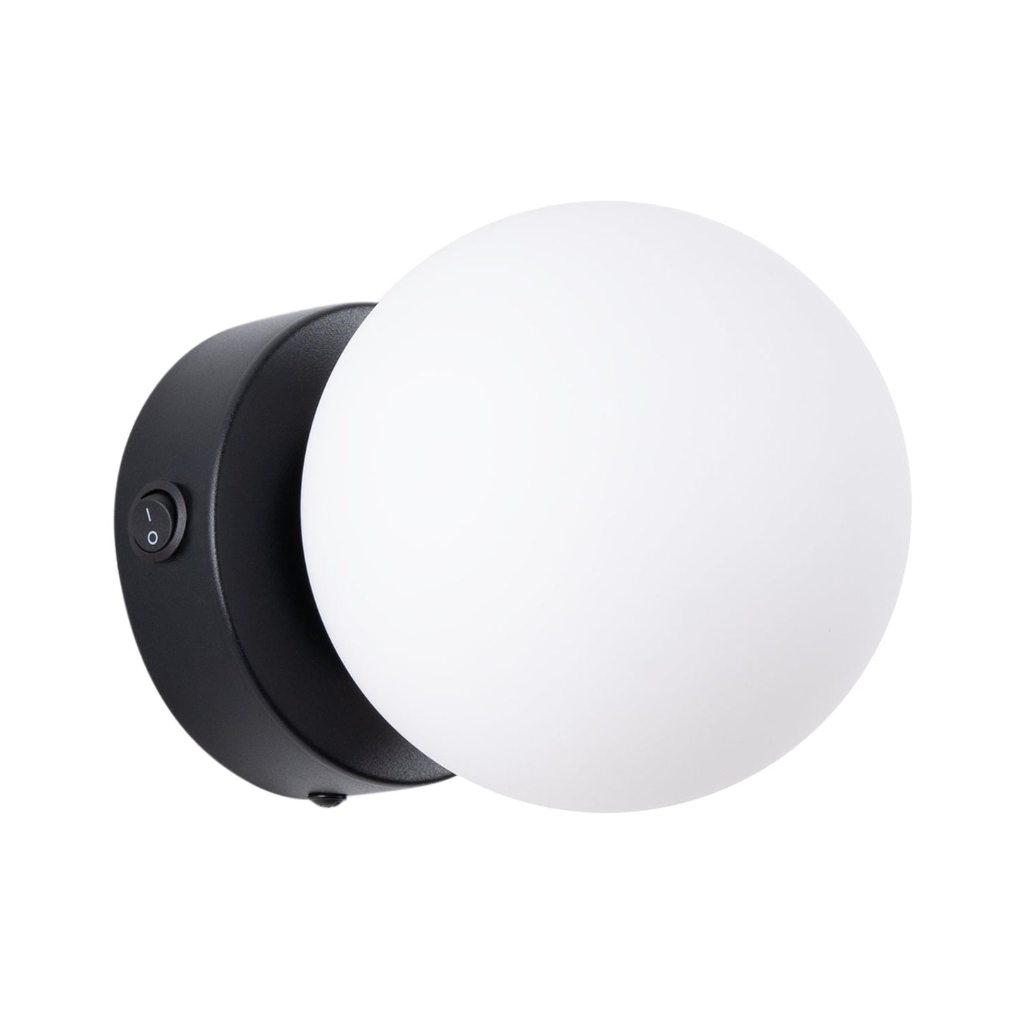 Applique Globe Solis en Verre Opalin Noir