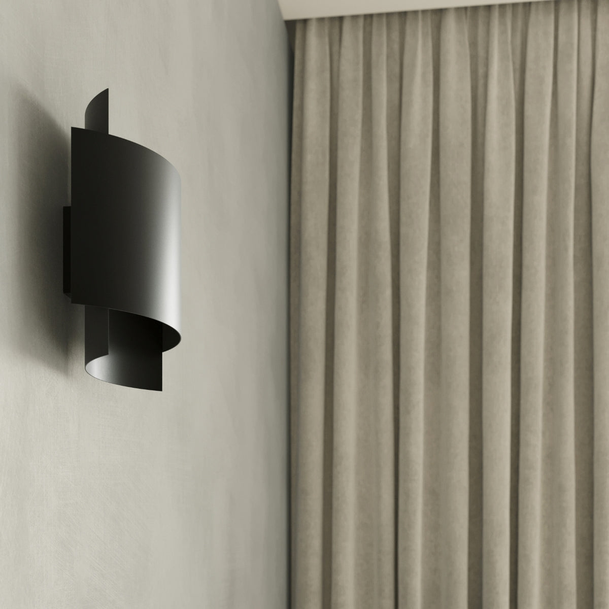 Applique Murale Double Arc en Acier Noir