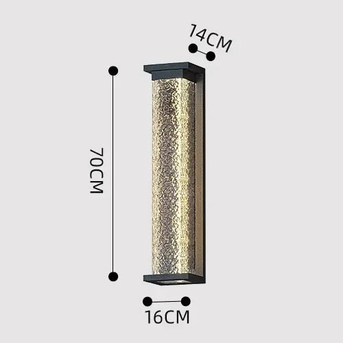 Applique Murale Extérieure LED Noire, Effet Vague d'Eau IP65