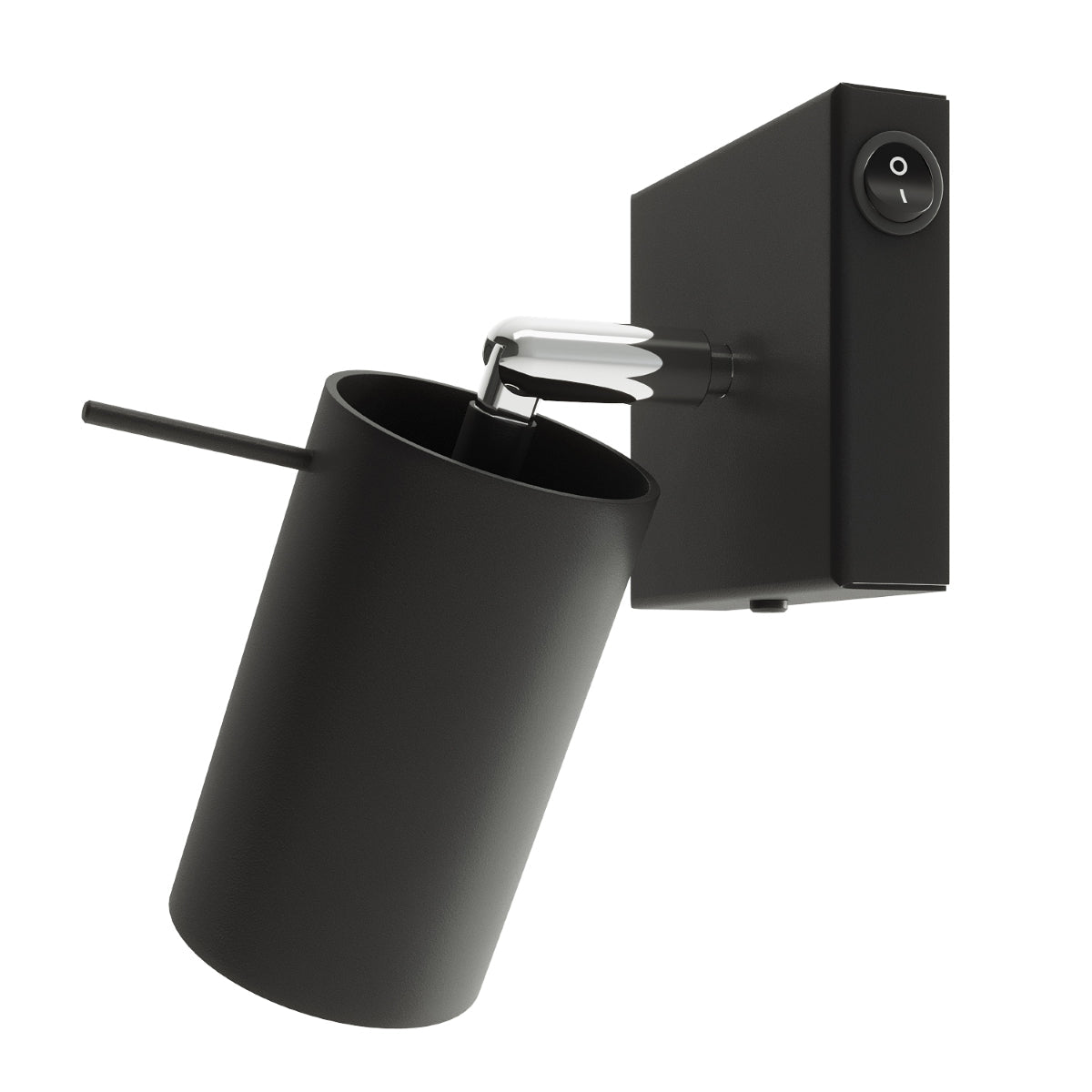 Applique Murale Directionnelle LED Noire en Acier, Interrupteur Intégré