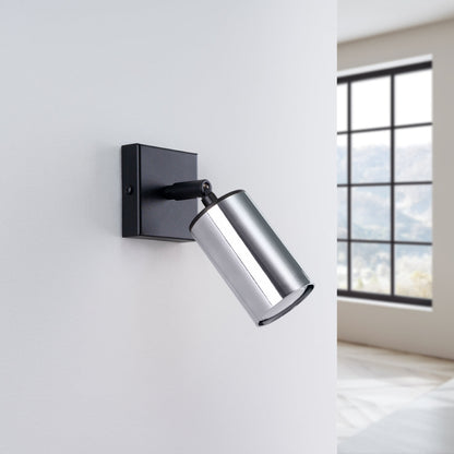 Applique Acier Luxe Noir/Chrome