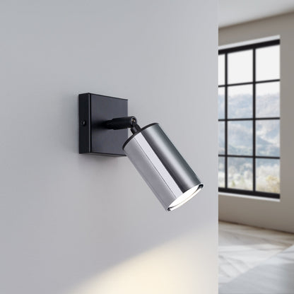 Applique Acier Luxe Noir/Chrome