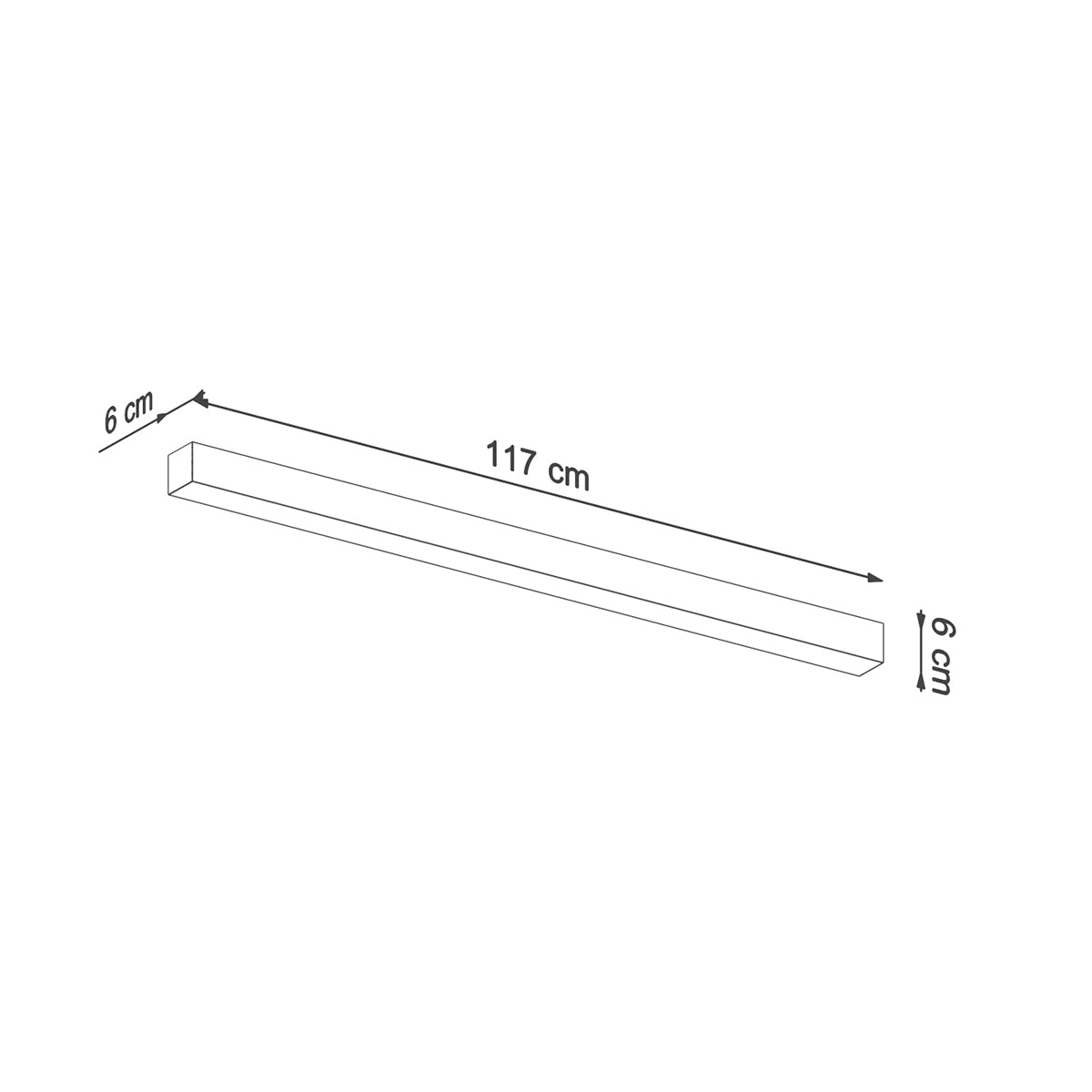 Applique Barre Moderne LED Aluminium 118 cm Noire