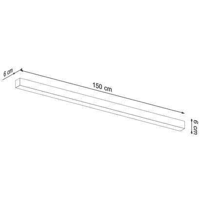 Applique Barre Moderne LED 150 cm Aluminium Noir