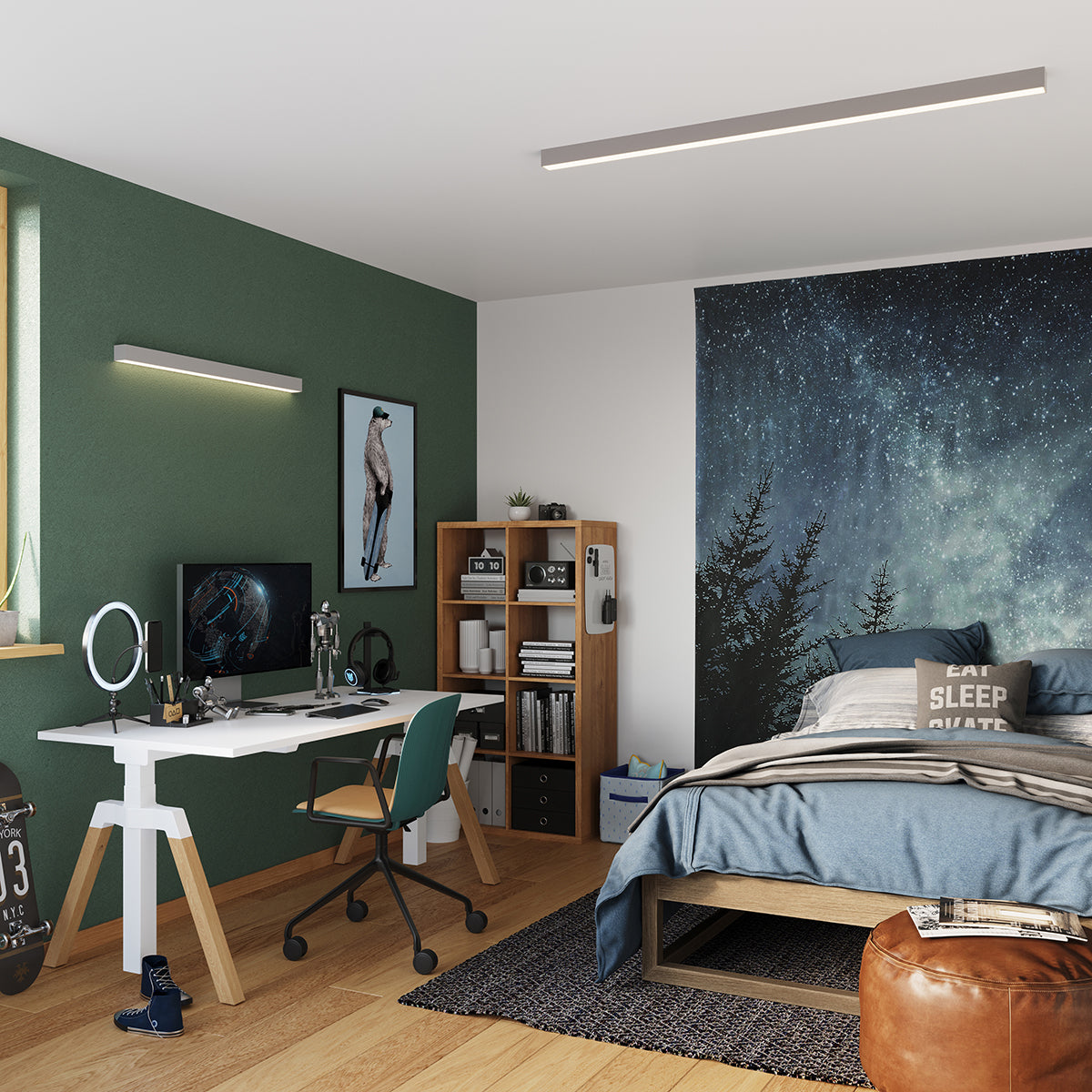 Applique Barre Moderne LED 67 cm Grise