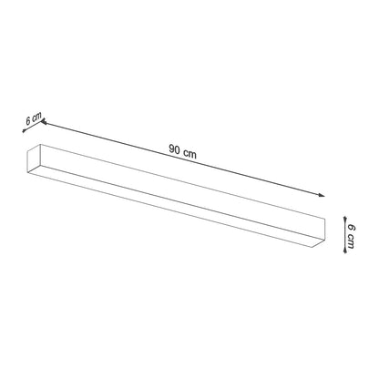Applique Murale Linéaire LED 90 cm en Aluminium Noir