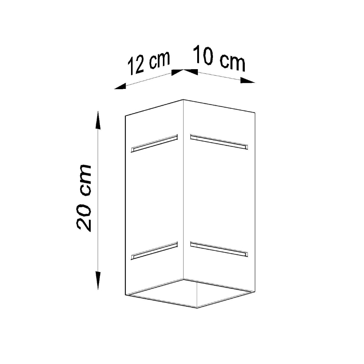 Applique Bloc Minimaliste en Aluminium Noir