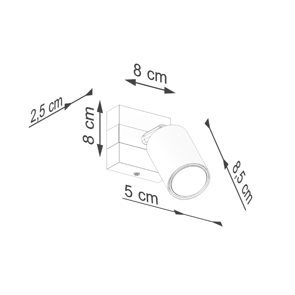 Applique Murale Orientable Bois et Acier Noir