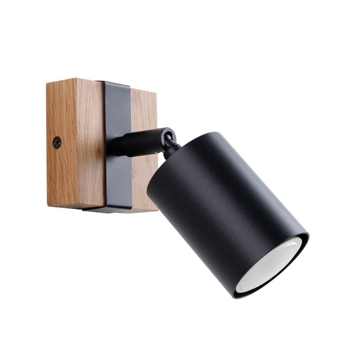 Applique Murale Orientable Bois et Acier Noir