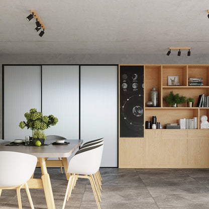 Applique Murale Orientable Bois et Métal Noir, Spot GU10