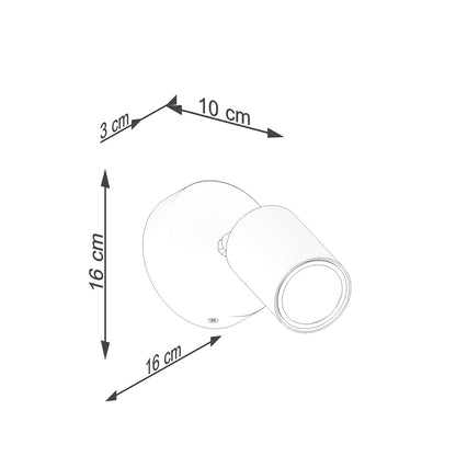 Applique Murale Orientable Bois et Métal Noir, Spot GU10