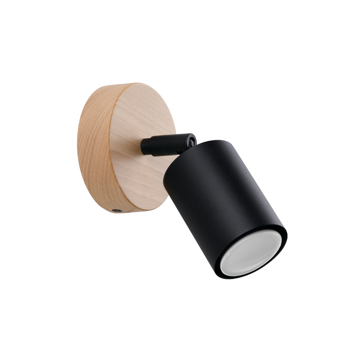 Applique Murale Orientable Bois et Métal Noir, Spot GU10