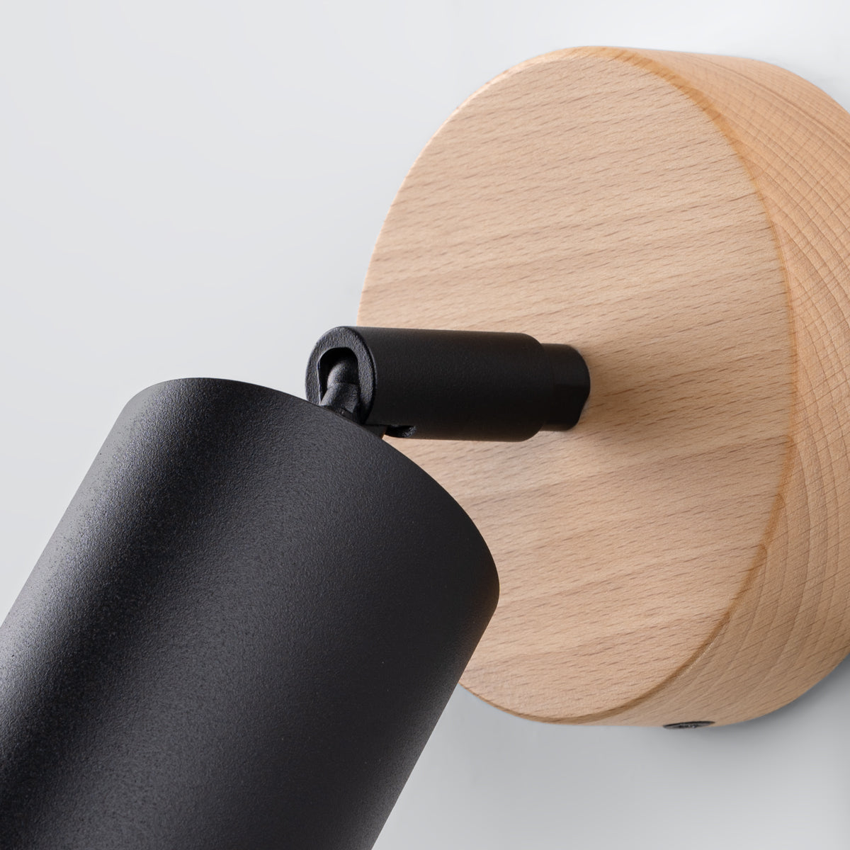 Applique Murale Orientable Bois et Métal Noir, Spot GU10