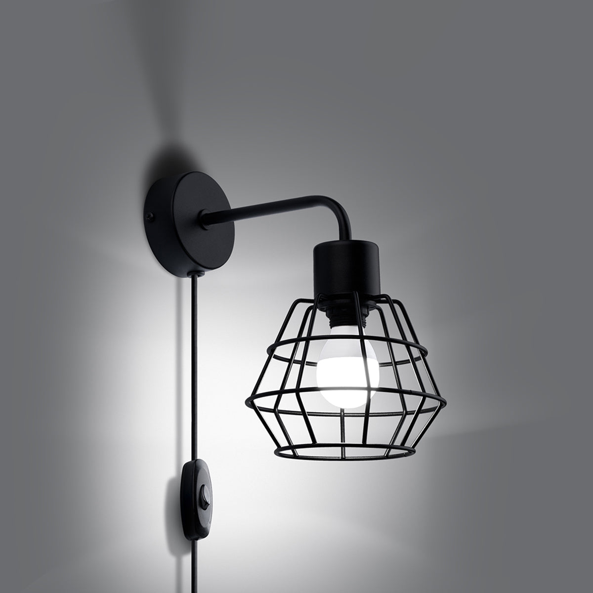 Applique Murale Cage Moderne Acier Noir