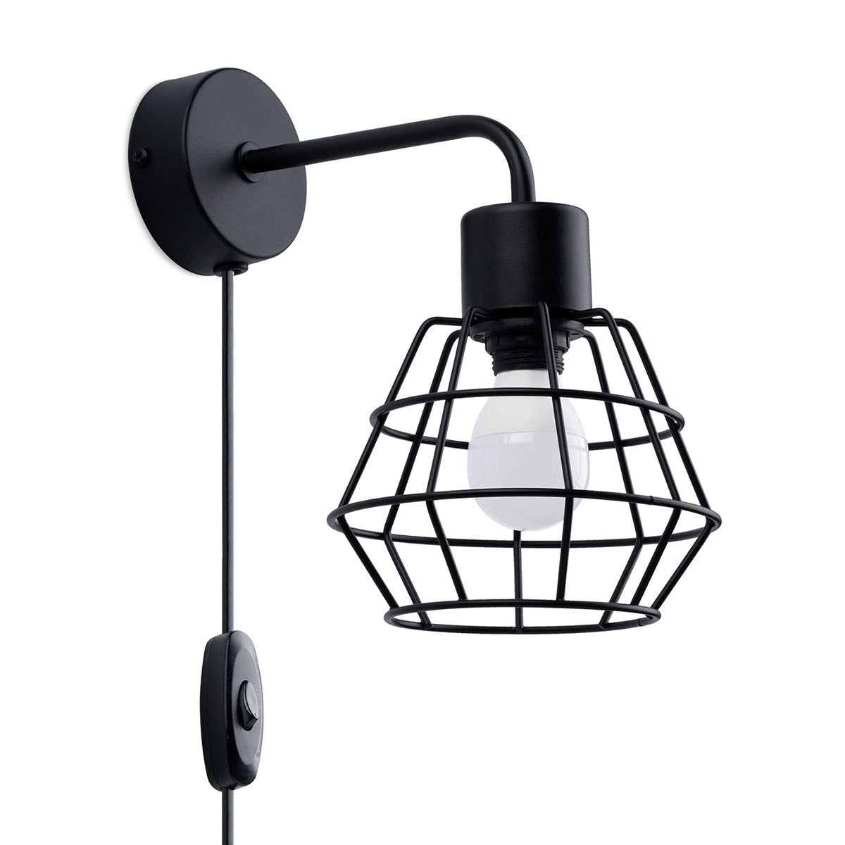Applique Murale Cage Moderne Acier Noir