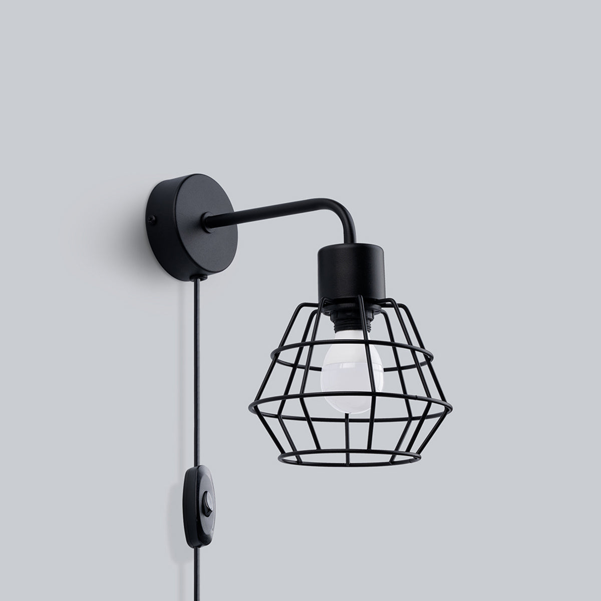 Applique Murale Cage Moderne Acier Noir