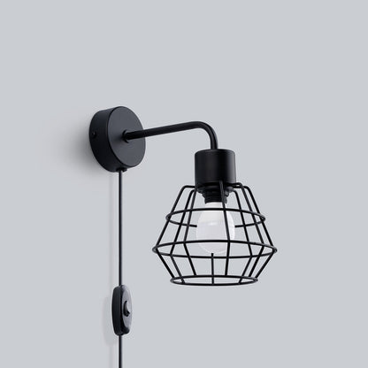 Applique Murale Cage Moderne Acier Noir