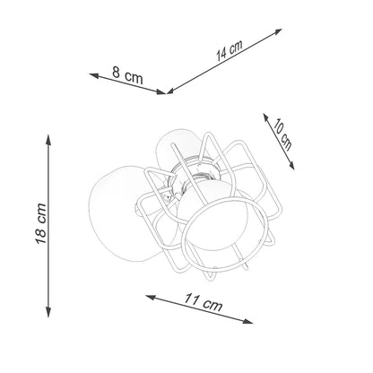 Applique Murale Cage Orientable Acier Blanc E14