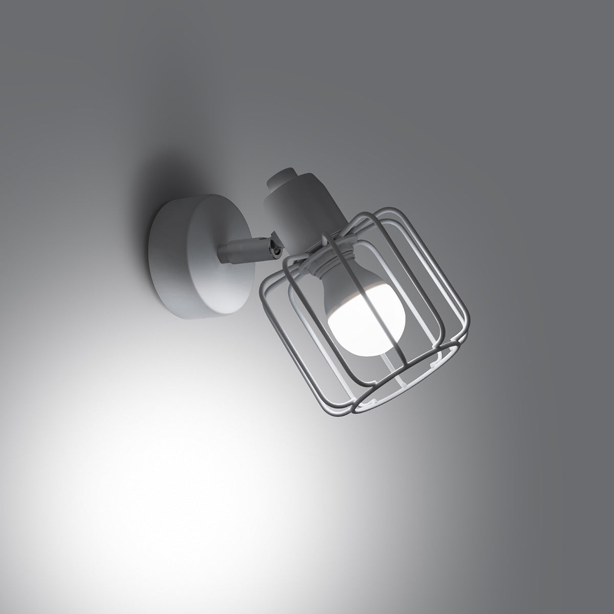 Applique Murale Cage Orientable Acier Blanc E14