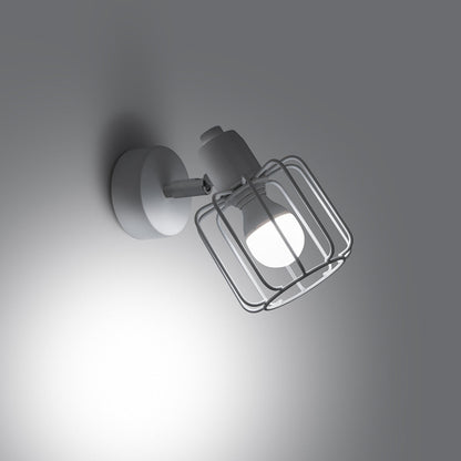 Applique Murale Cage Orientable Acier Blanc E14