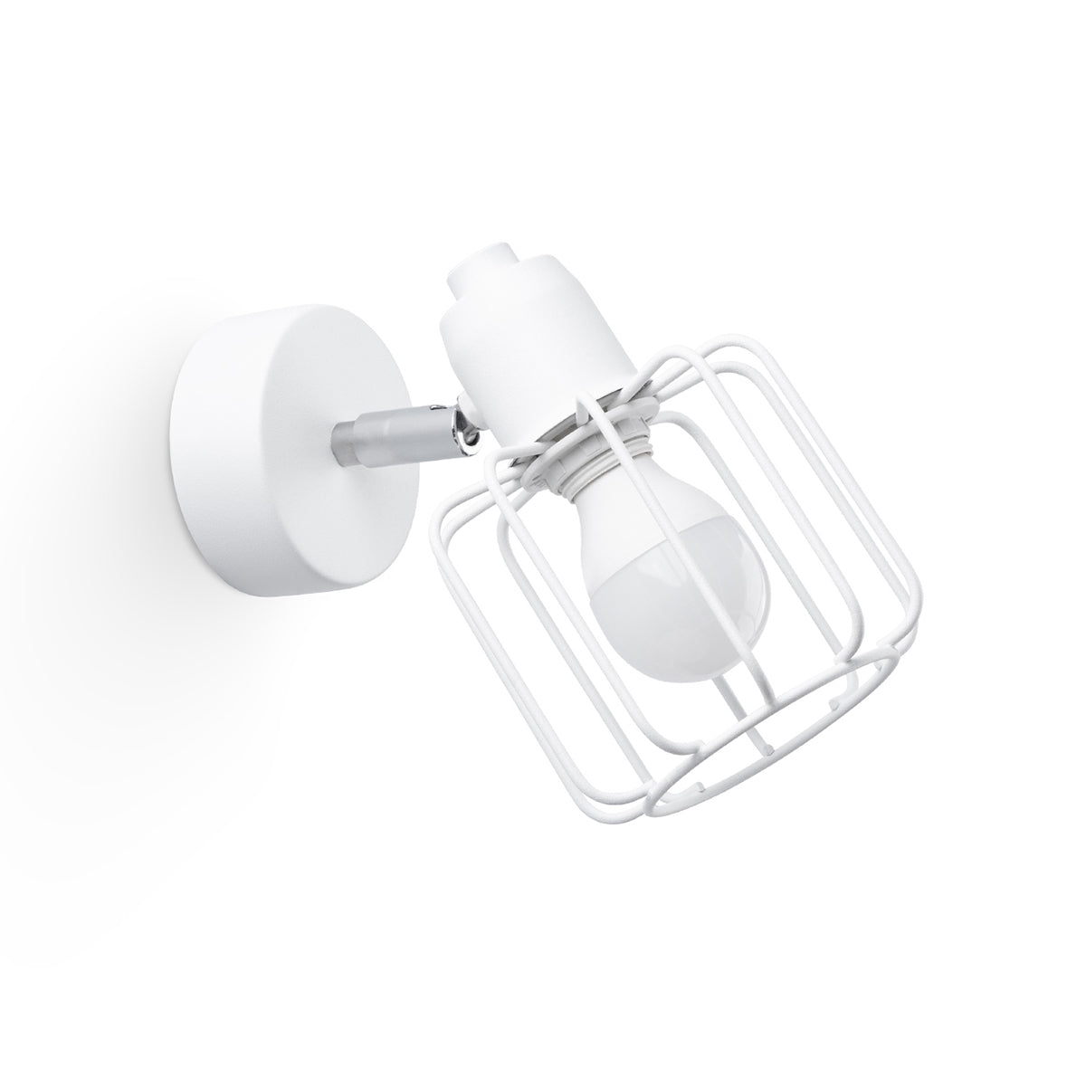 Applique Murale Cage Orientable Acier Blanc E14
