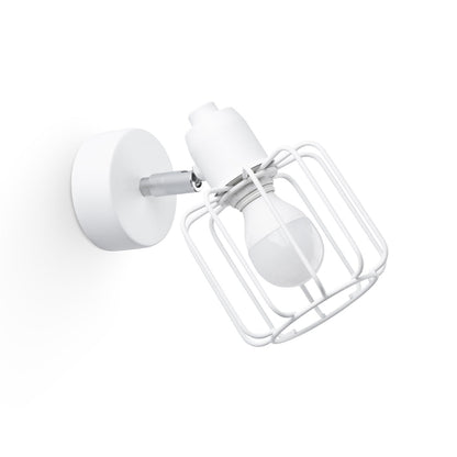 Applique Murale Cage Orientable Acier Blanc E14