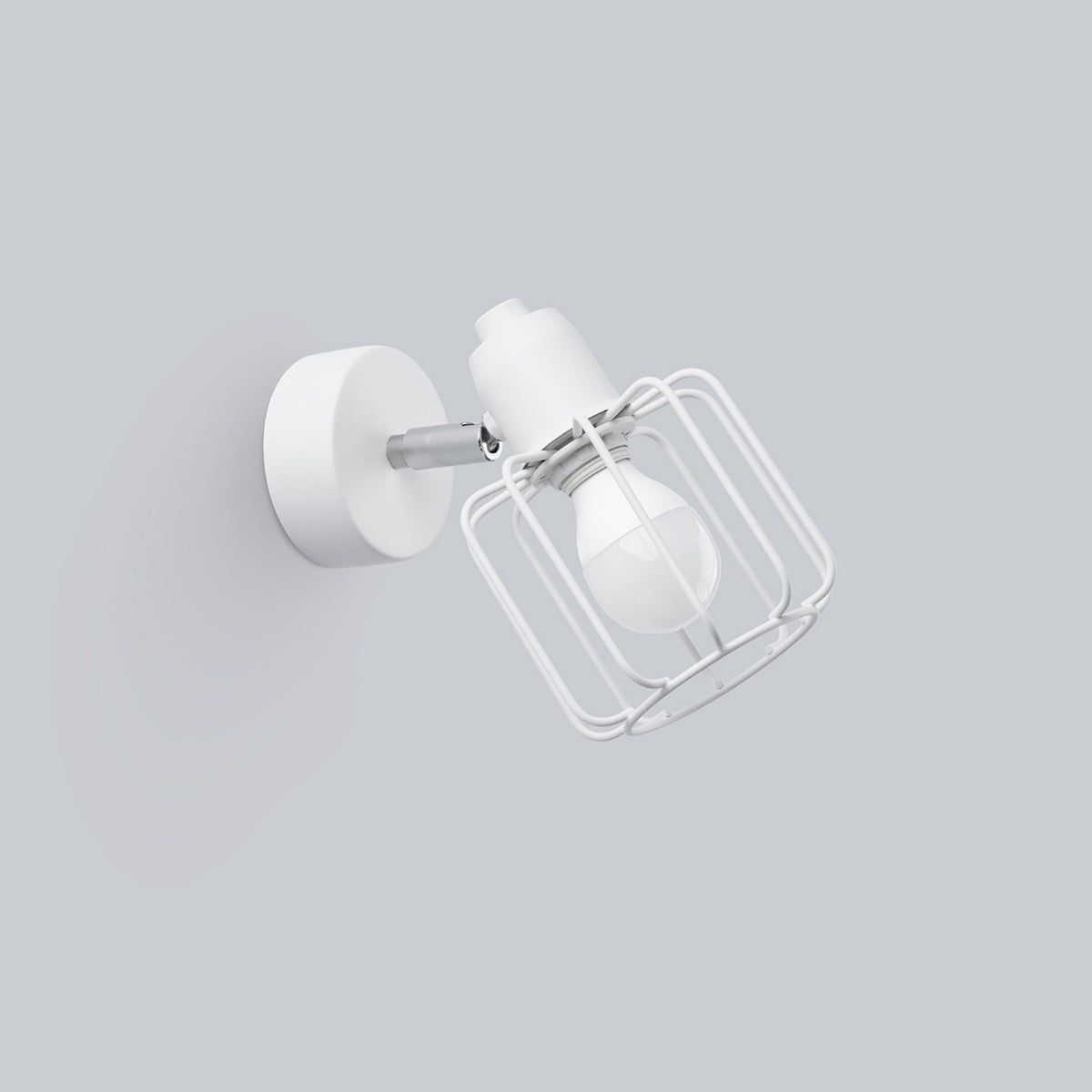 Applique Murale Cage Orientable Acier Blanc E14