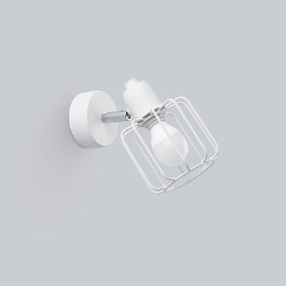 Applique Murale Cage Orientable Acier Blanc E14