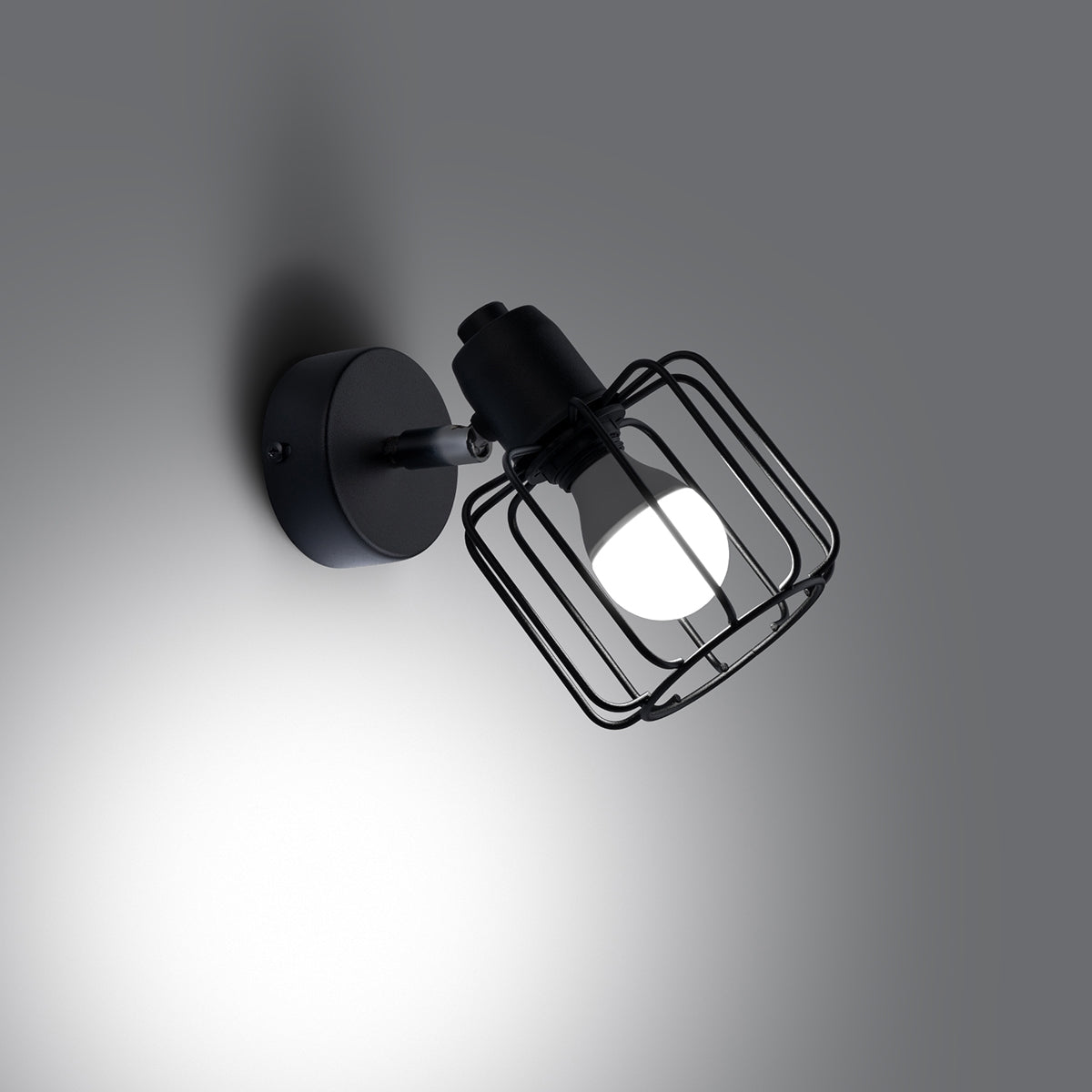 Applique Murale Cage Orientable Acier Noir E14