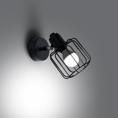 Applique Murale Cage Orientable Acier Noir E14