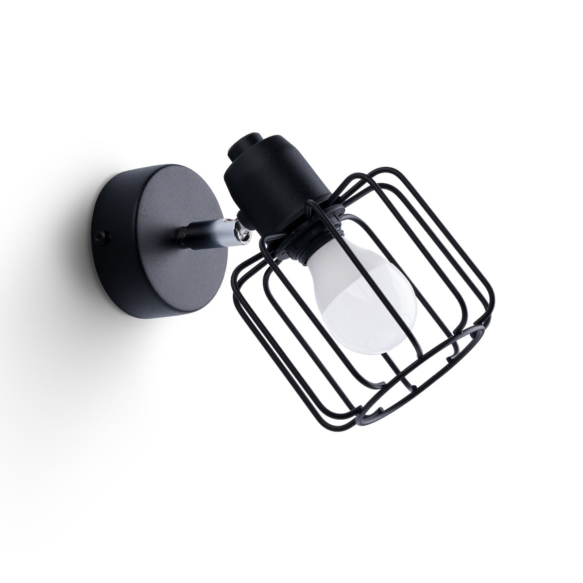 Applique Murale Cage Orientable Acier Noir E14