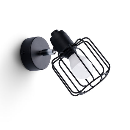 Applique Murale Cage Orientable Acier Noir E14
