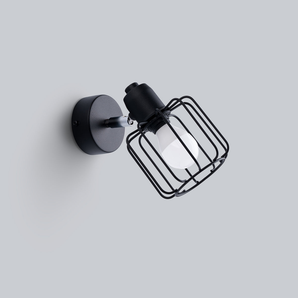 Applique Murale Cage Orientable Acier Noir E14