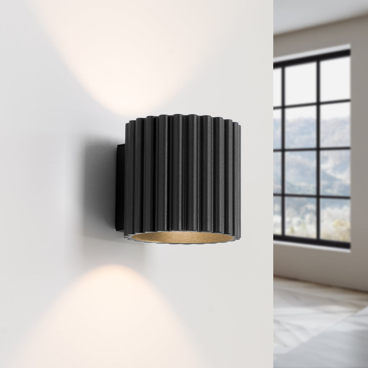 Applique Murale Aura Aluminium Cannelé Noir