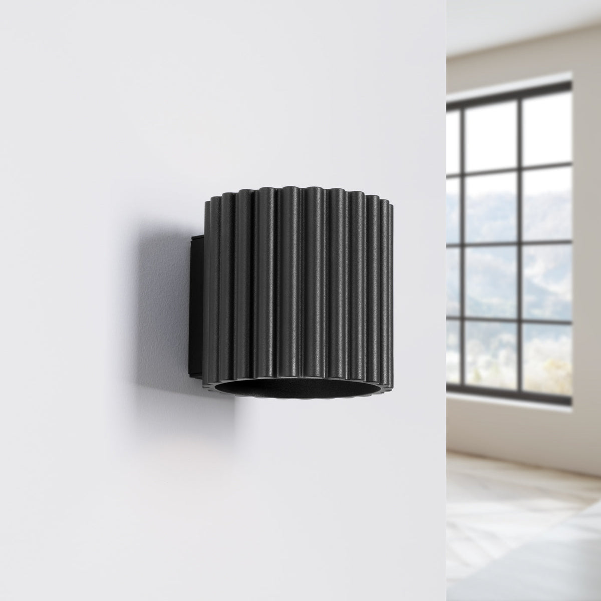 Applique Murale Aura Aluminium Cannelé Noir