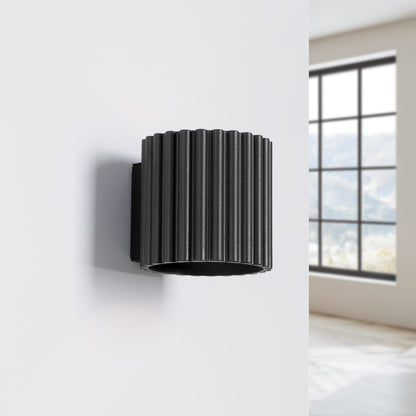 Applique Murale Aura Aluminium Cannelé Noir