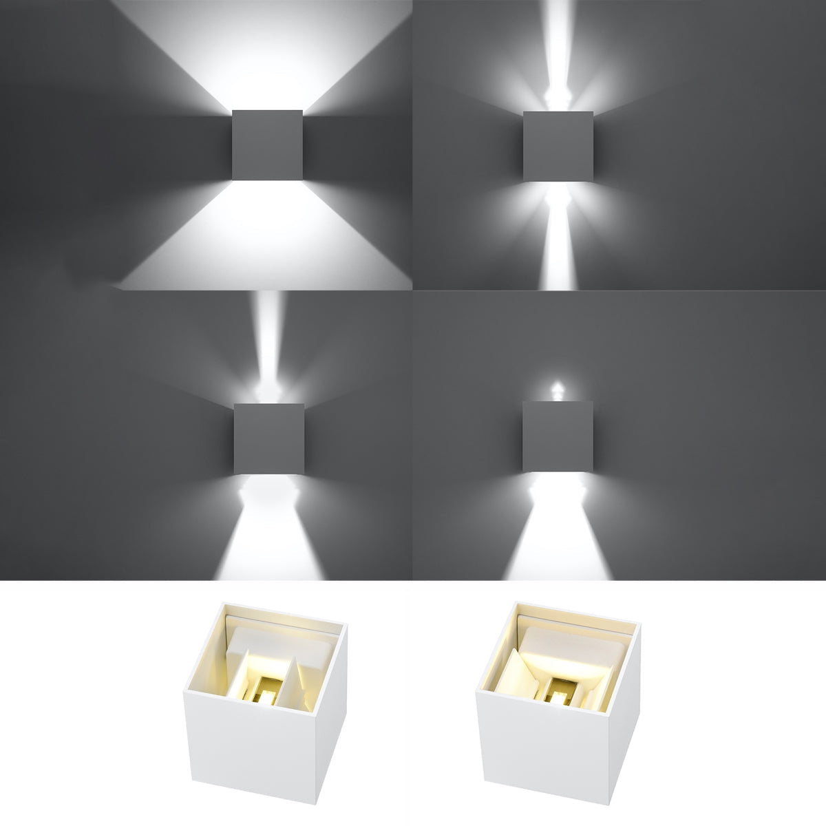 Applique Carré Blanche LED IP54