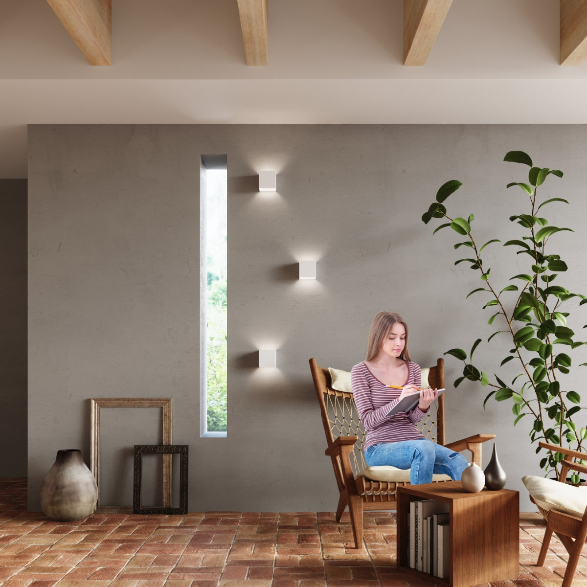 Applique Carré Blanche LED IP54