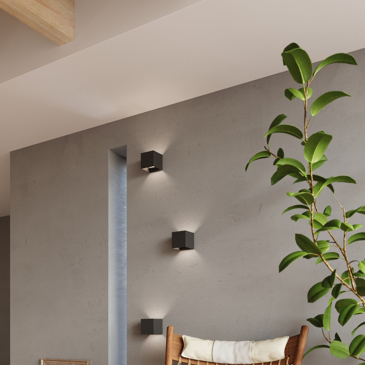 Applique Carré Noire LED IP54