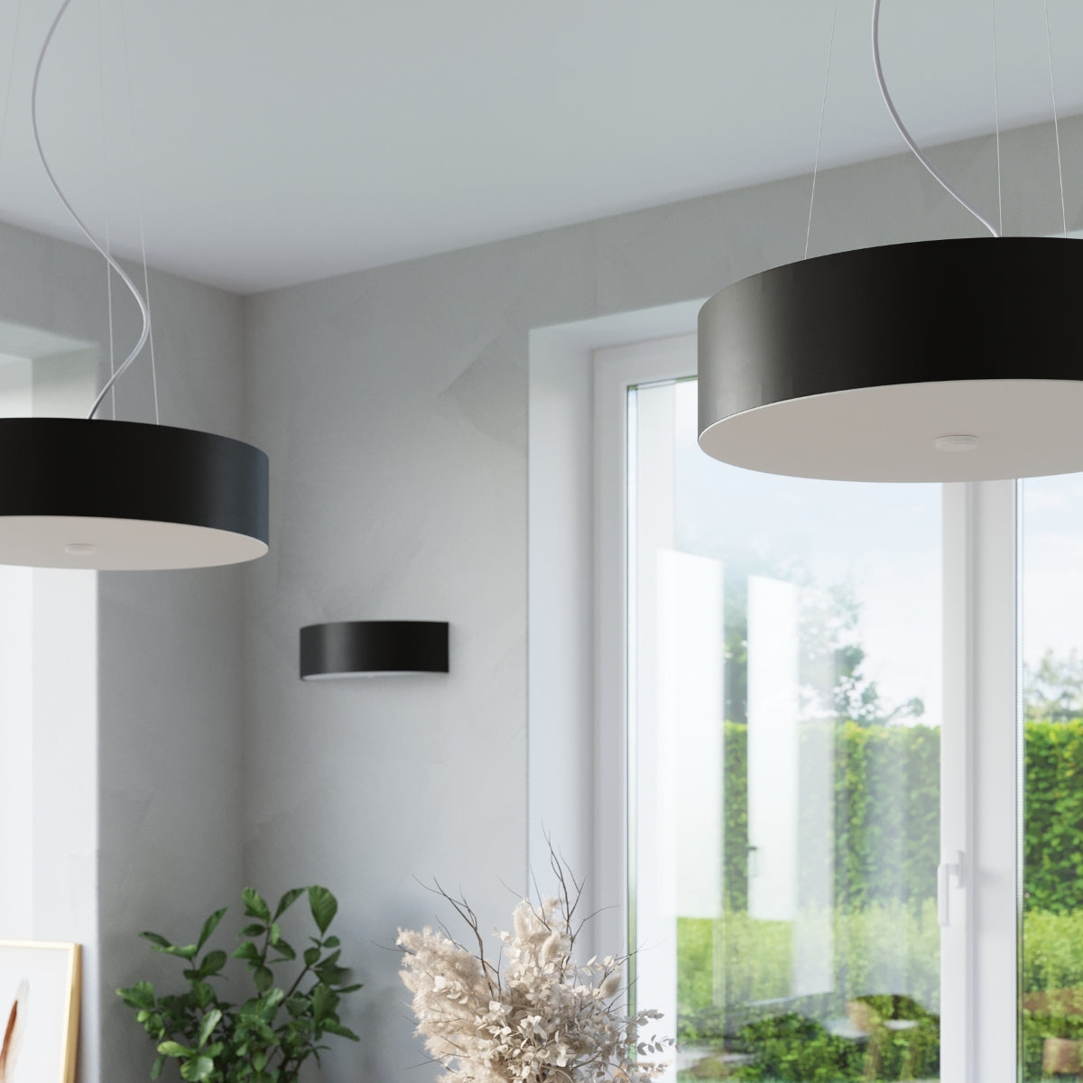 Applique Cercle Plein en Tissu Noire