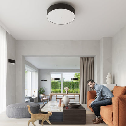 Applique Cercle Plein en Tissu Noire