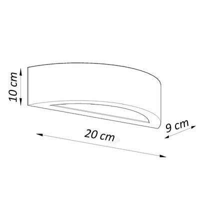 Applique Croissant Céramique Blanche 20 cm