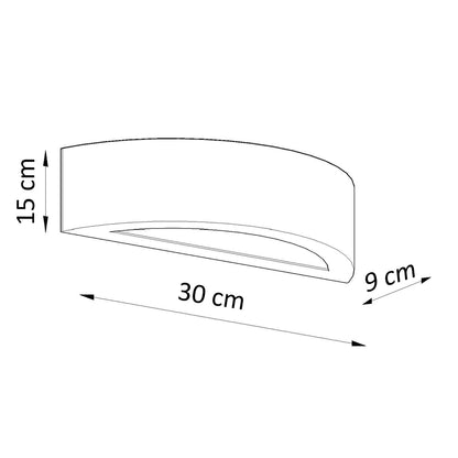 Applique Croissant Céramique Blanche 30 cm