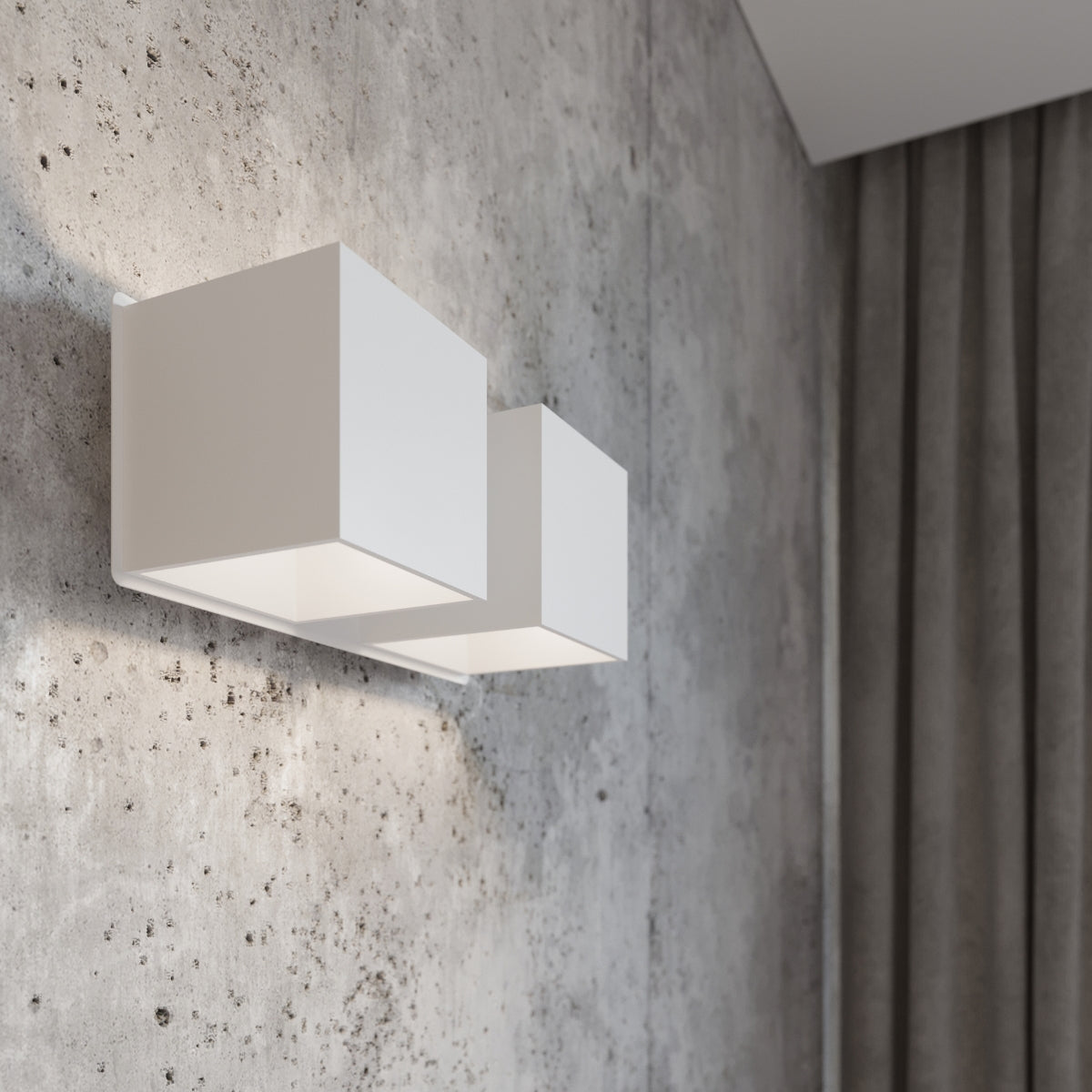 Applique Murale Cube LED 2 Feux Blanche