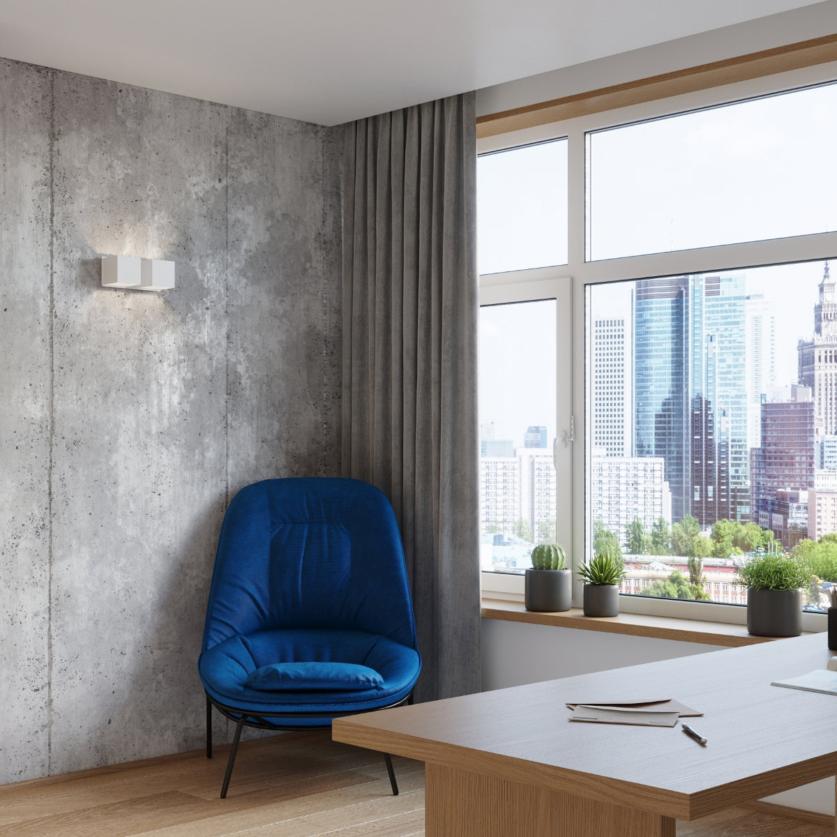 Applique Murale Cube LED 2 Feux Blanche