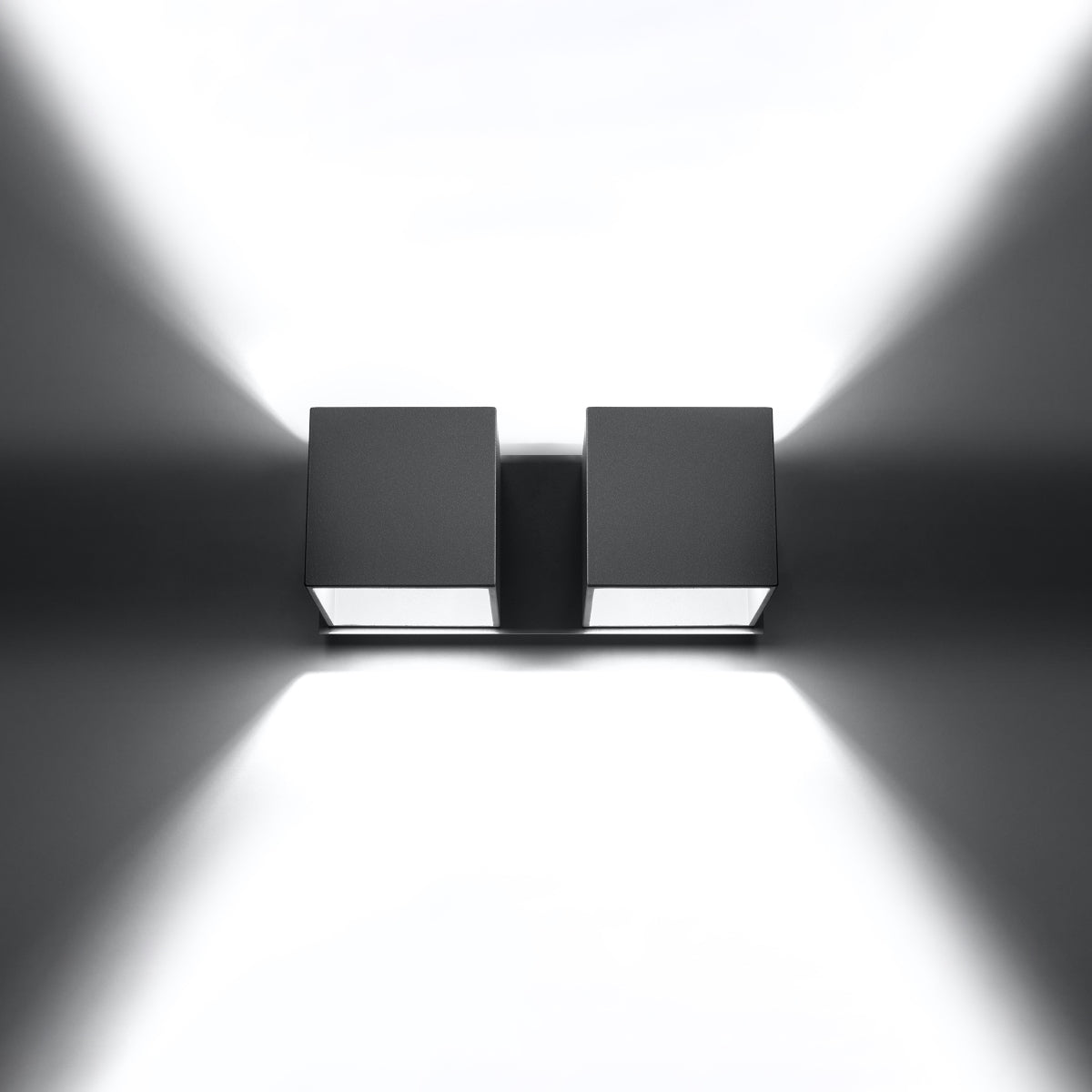 Applique Murale Cube LED 2 Feux Grise
