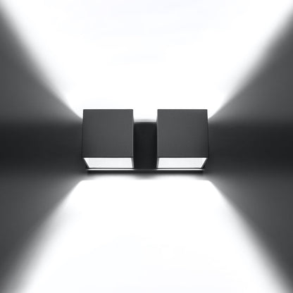 Applique Murale Cube LED 2 Feux Grise