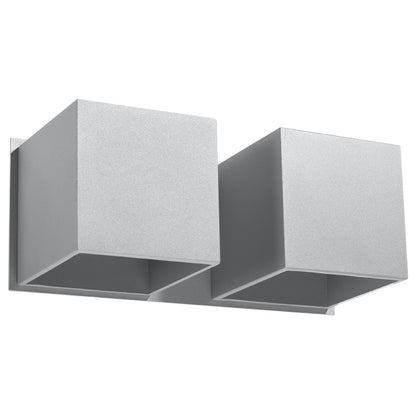 Applique Murale Cube LED 2 Feux Grise