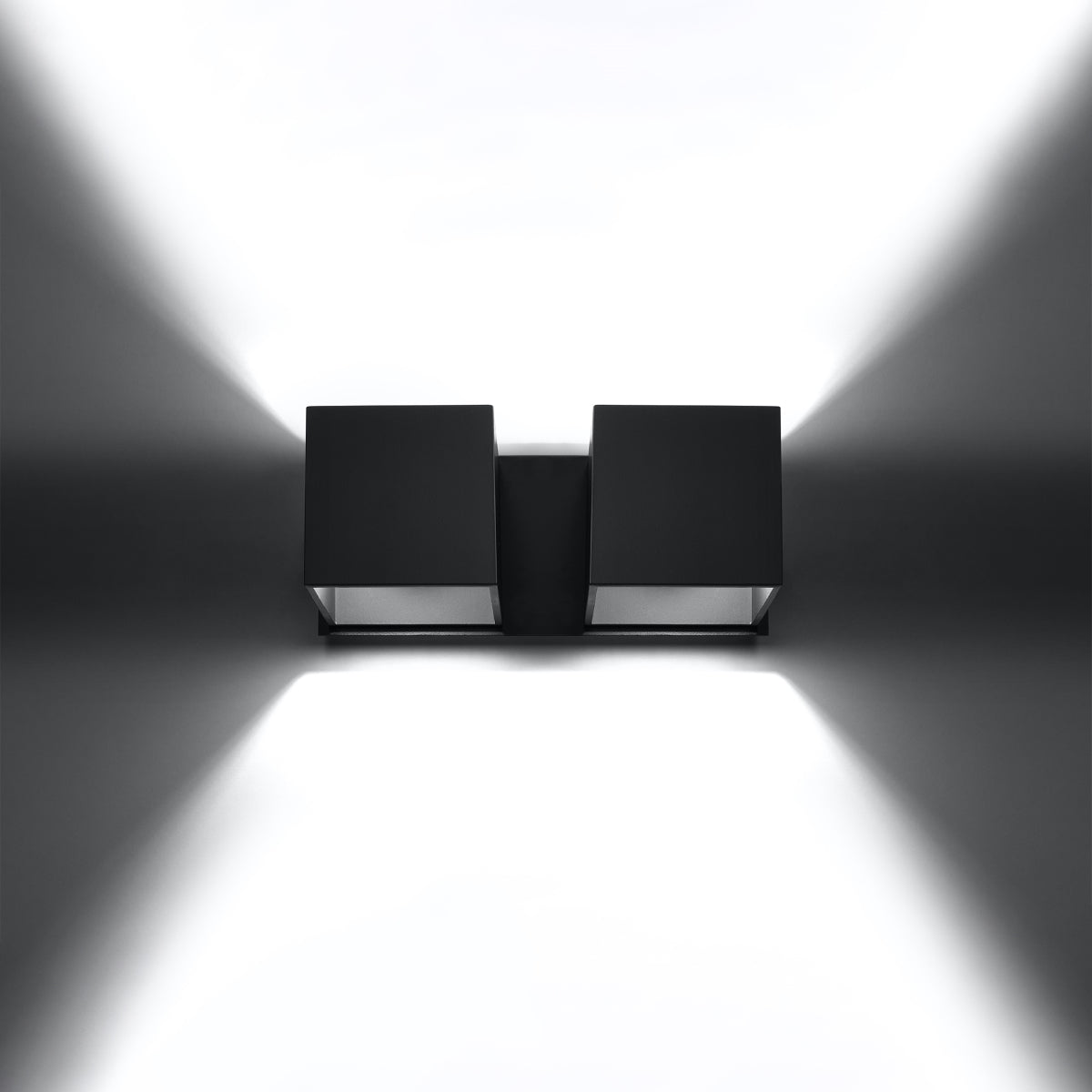 Applique Murale Cube LED 2 Feux Noire