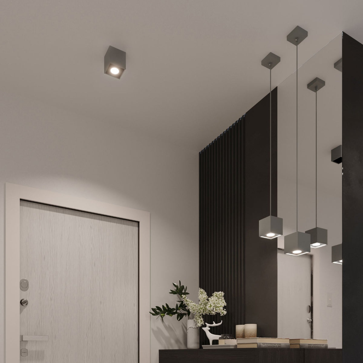 Applique Murale Cube LED Grise